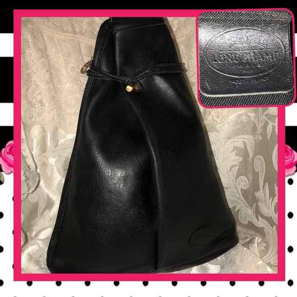Vintage Longchamp Roseau Black Sling Backpack Vintage Longchamp Roseau Black Sling Backpack